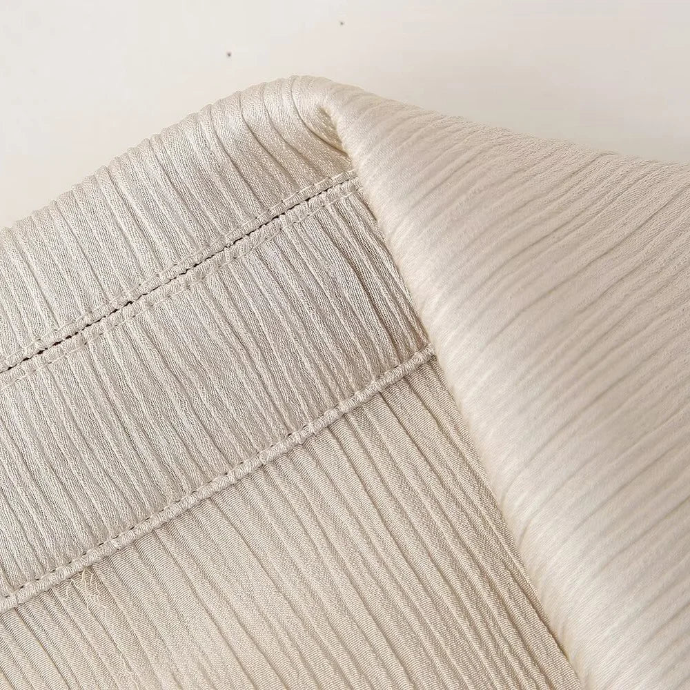 חליפת שני חלקים בד קרפ מבריק נעים מכנסיים ארוכים ובלייזר - ריקה