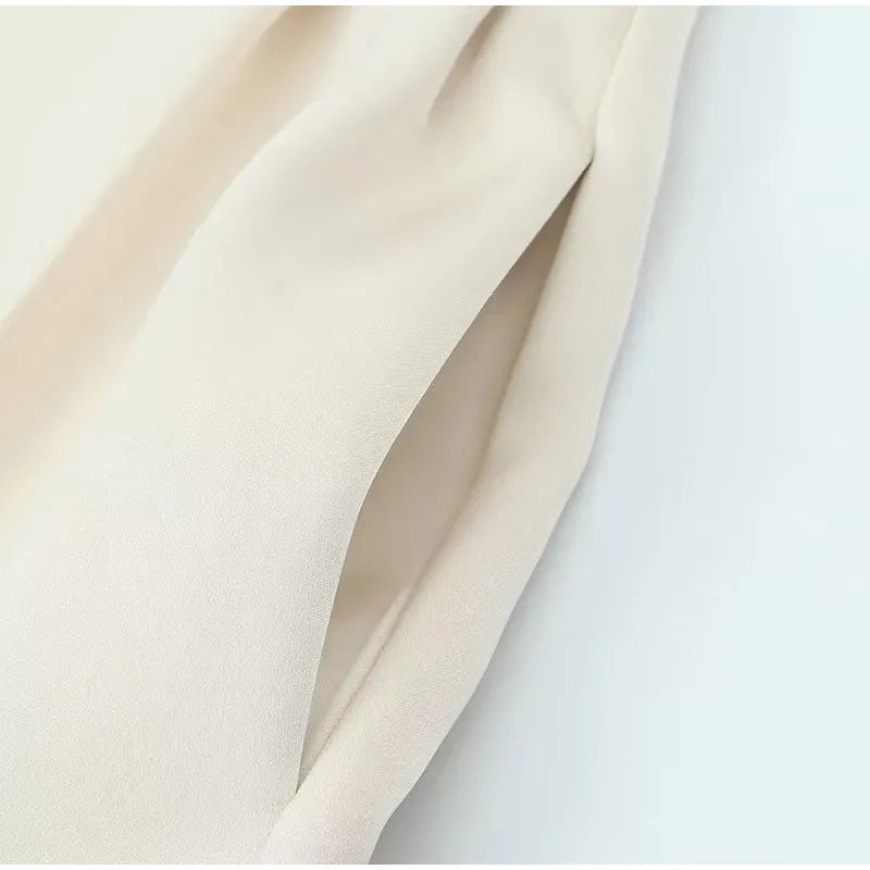 חליפת משי שני חלקים מחויטת מכנסיים ובלייזר - מורל