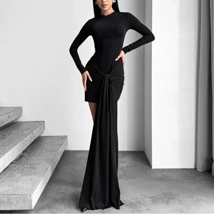 Curry שמלת מיני צמודה עם שרוול ארוך