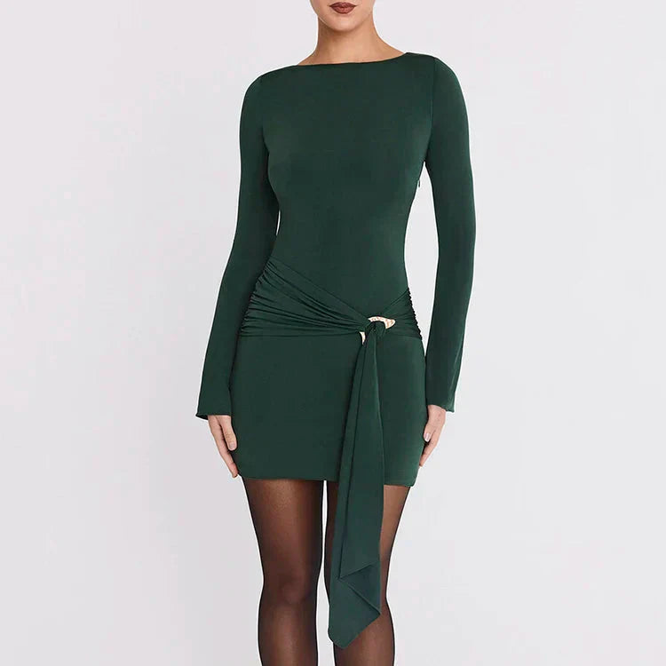 Anish שמלת מיני צמודה עם קשירה צדדית